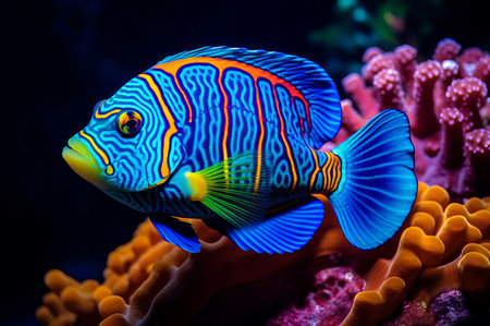 Diverse Marine fish colorful. Animal marine. Generate Aiの素材