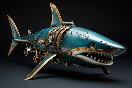 Reliable Blue shark gears. Sea fish science. Generate Aiの素材