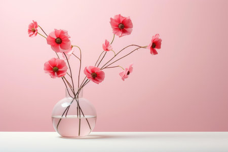 Elusive Abstract pink flowers. Summer garden. Generate Aiの素材