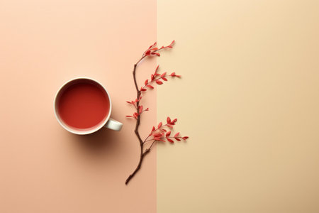Imaginative Book tea composition table. Cup relax. Generate Aiの素材