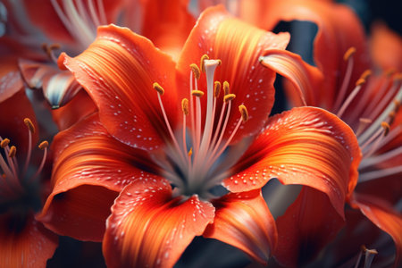 Delicate Paradise flower. Jungle nature petal. Generate AIの素材