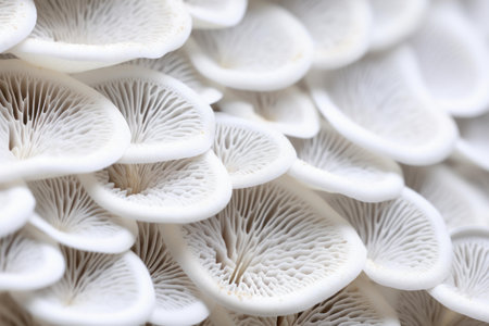 Organic White macro mushrooms food. Organic fungus. Generate Aiの素材