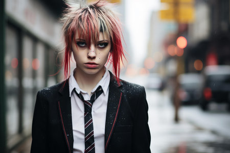 Unconventional Punk business teenager. Star rock. Generate Aiの素材