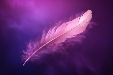 Majestic Feather purple clouds. Night ombre. Generate Aiの素材