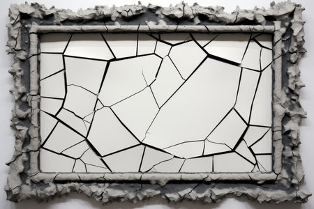 Vibrant Cracked red frame. Abstract color vintage. Generate Aiの素材
