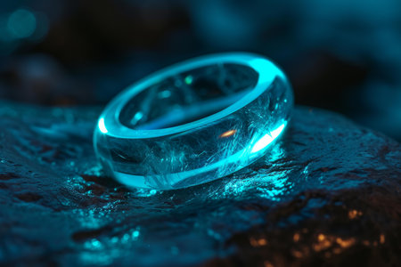 Circular Ring shape glows. Digital studio shadow. Generate Aiの素材