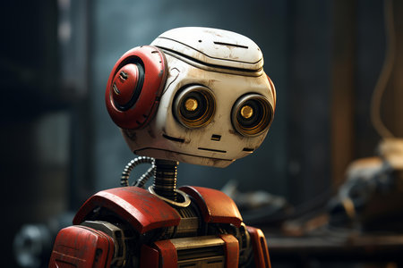 Intelligent Robot learning head machine. Concept education. Generate Aiの素材