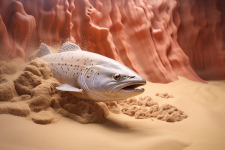 Shimmering Salmon underwater nature. Ocean animal. Generate Aiの素材