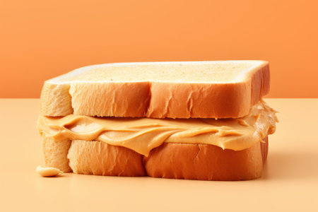 Nutty Sandwich peanut butter background. Fat smooth. Generate Aiの素材