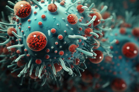Detailed Scientific macro closeup. Human microbe. Generate Aiの素材