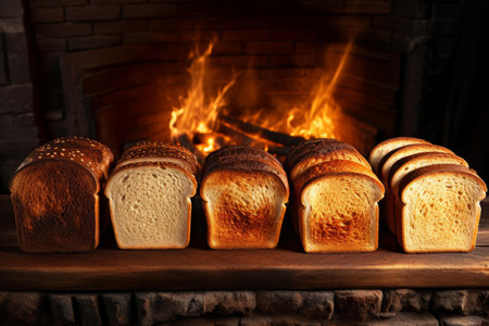 Crispy Set toast bread. Top healthy food. Generate Aiの素材