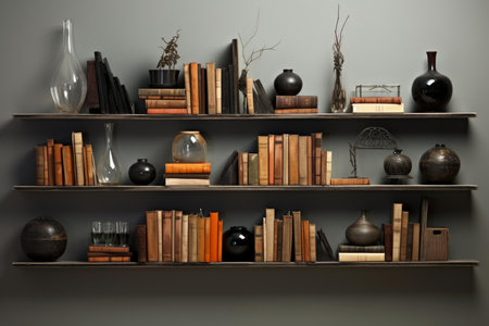 Spacious Shelves stylish. Fashion decor element. Generate Aiの素材
