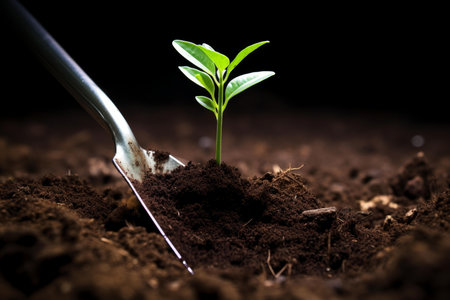 Essential Shovel plant soil planting. Organic vegetable. Generate Aiの素材