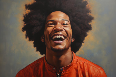 Resilient Afro american man. Adult model. Generate Aiの素材