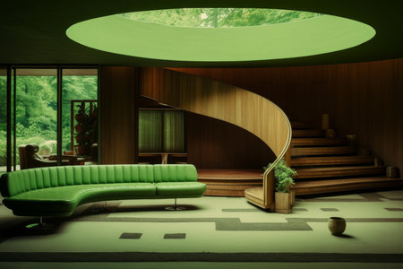 Timeless green wood house. Modern home. Generate Aiの素材