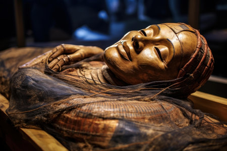 Dusty Ancient mummy. Scary zombie party. Generate Aiの素材