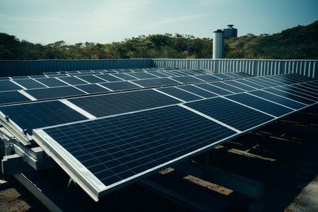 Solar panels. Sun electric power. Generate Aiの素材