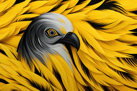 Chirpy Yellow feather pigeon bird. Nature color. Generate Aiの素材