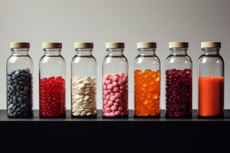 Sealed Pills medical glass bottle. Medical health. Generate Aiの素材