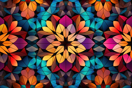 Ornate Zelij pattern. Art design star. Generate Aiの素材