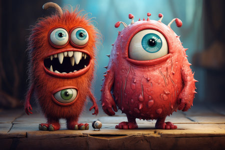 Imaginative Monsters cute funny. White animal. Generate Aiの素材