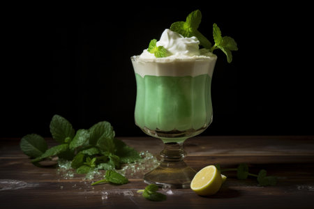 Irish-themed Patricks day drink pub. Alcohol green. Generate Aiの素材