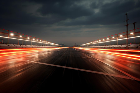Action-packed Car race track. Circuit line. Generate Aiの素材