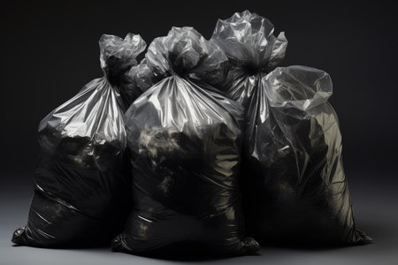 Trash bag garbage. Plastic bin recycle. Generate Aiの素材