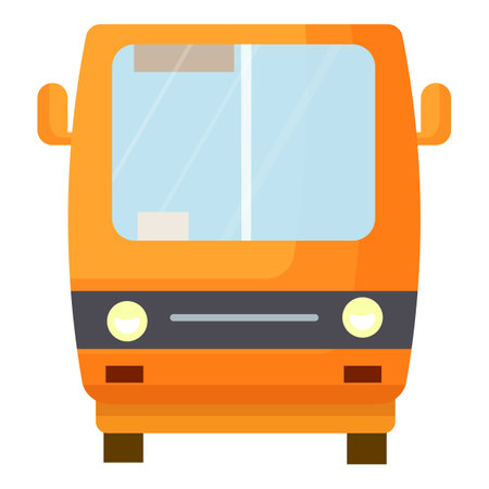 Brightly colored graphic of a modern city bus, ideal for urban transport themesのイラスト素材
