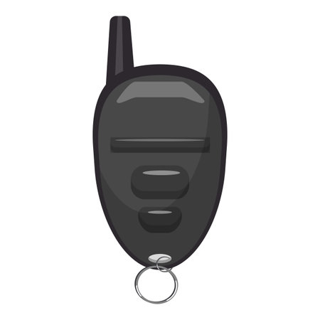 Sleek design of a modern car key fob with buttons and keyringのイラスト素材