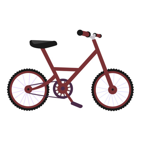 Flat design illustration of a simple red bicycle with a white backgroundのイラスト素材