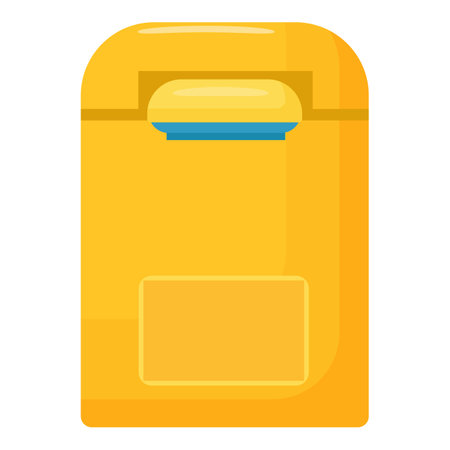 Vibrant graphical representation of a yellow refrigerator suitable for kitchenthemed designsのイラスト素材