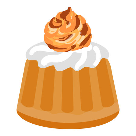 Cream cake bakery icon cartoon vector. Cupcake dessert. Frozen topping