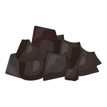 Vector graphic of dark brown chocolate pieces heaped together, isolated on a white backgroundのイラスト素材