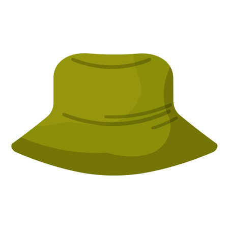 Iconic green fishing hat illustration, perfect for outdoor apparel designのイラスト素材