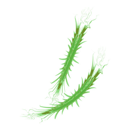 Artistic illustration of a green check mark with leafy and organic design elementsのイラスト素材