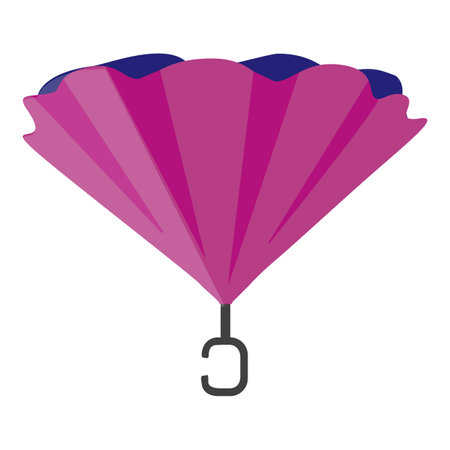Vector illustration of a pink umbrella icon in a stylized, minimalistic, and modern flat designのイラスト素材