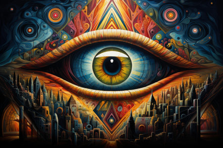 Insightful Third vision eye intelligence. Face meditate. Generate Aiの素材