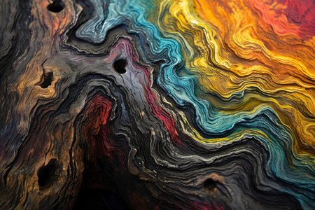 Vivid, multi-colored abstract art texture with intricate details and flowing patternsの素材