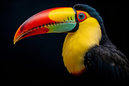 Captivating Toucan bird portrait. Toco forest tropical. Generate AIの素材