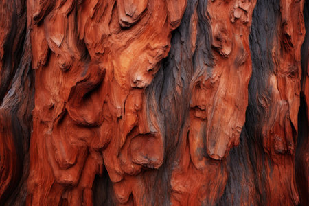 Barky. Redwood tree texture skin. Park plant. Generate Aiの素材