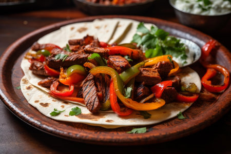 Juicy Tasty fajitas. Food meat snack. Generate Aiの素材