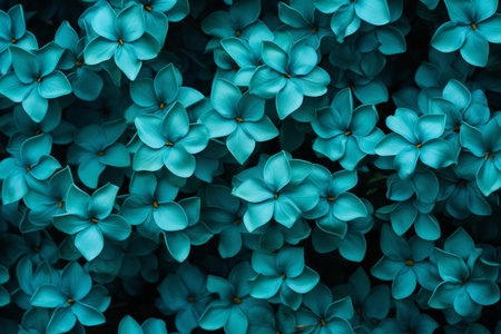 Ornamental Teal flowers bush plant. Flora bloom. Generate Aiの素材