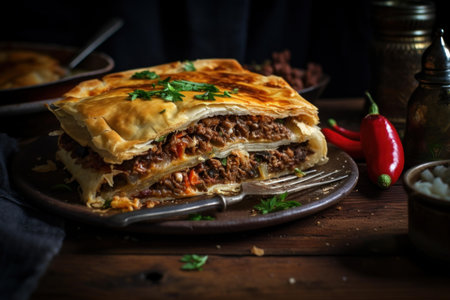 Traditional Turkish pie homemade. Hot food. Generate Aiの素材