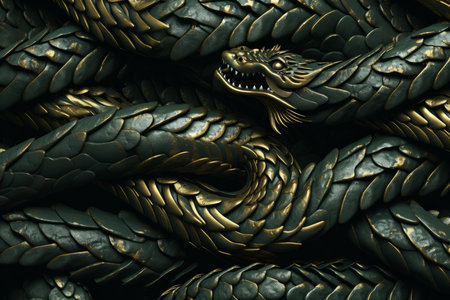Sleek Texture dragon snake. Art element scale. Generate Aiの素材