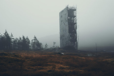 Indomitable Dense nordic tower. Urban brick season. Generate Aiの素材