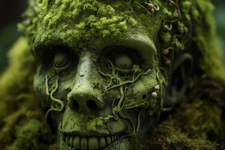 Lush Skull moss nature. Park natural. Generate Aiの素材