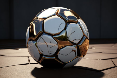 Strong Soccer ball net. Stadium sport team. Generate Aiの素材