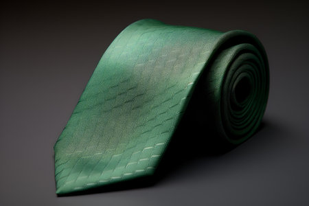 Classy Tie green top view. Classic suit accessory fashion style. Generate aiの素材