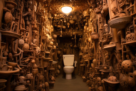 Polished Toilet bowl bathroom clean. Water interior. Generate Aiの素材